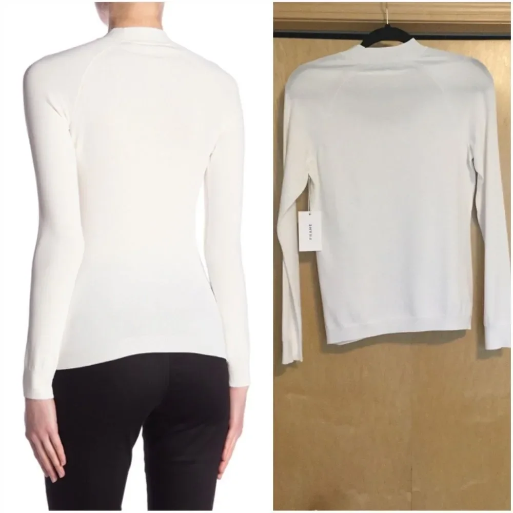 Frame Denim Scoop Cutout Long Sleeve Tee - Picture 5 of 8